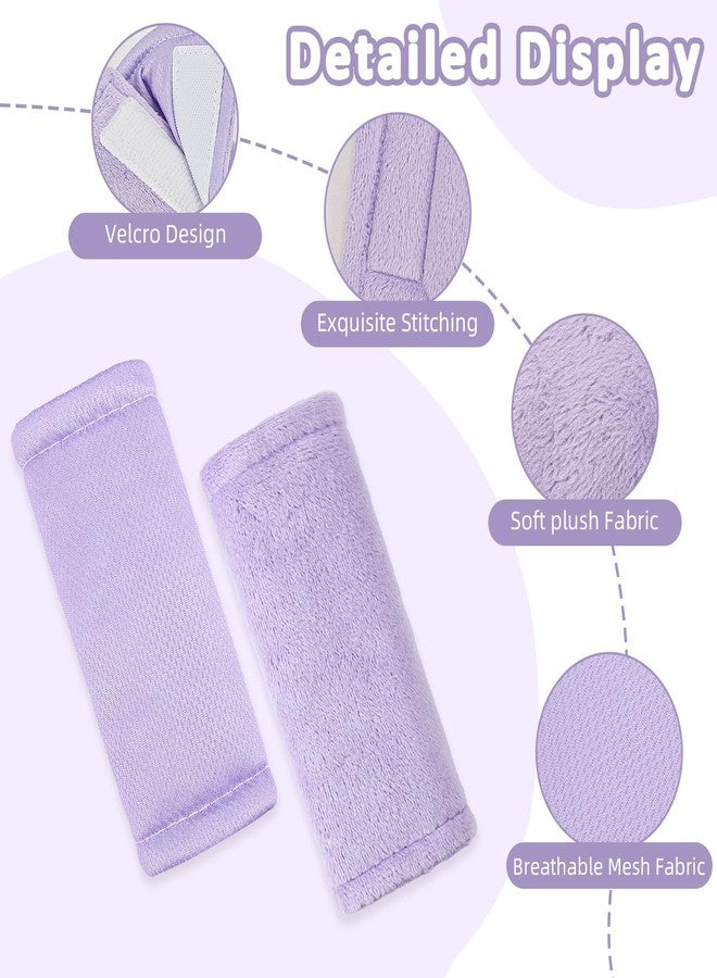 SWESEN Baby Car Seat Strap Covers, 3 Piece Soft Car Seat Strap Shoulder Pads for Baby Girls Boys, Double-Sided Use carseat Straps Covers for Stroller, Car Seats, Pushchair, Purple - Image 5